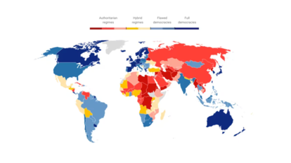 Mapa del Índice de Democracia de The Economist Intelligence Unit