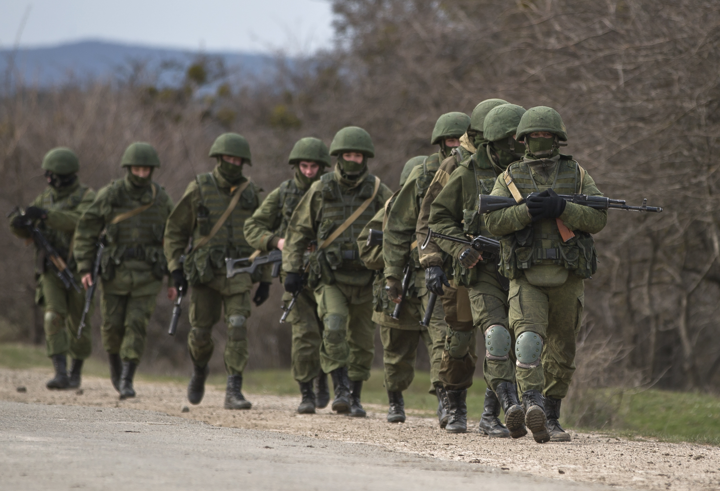 Pro-russische Soldaten auf der Krim. 