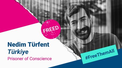 freed Prisoner of Conscience Nedim Türfent , Türkiye