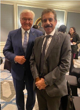 Hani Abdel-Malak und Bundespräsident Frank-Walter Steinmeier im Jahr 2024 in Kairo