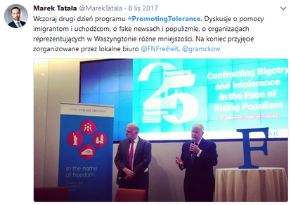 Marek Tatala Tweets about Promoting Tolerance Programme 1
