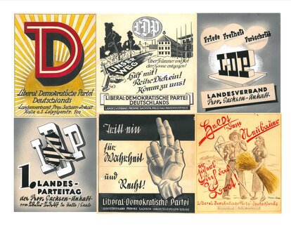 Plakatentwürfe des LDPD-Landesverbandes Sachsen-Anhalt, 1946