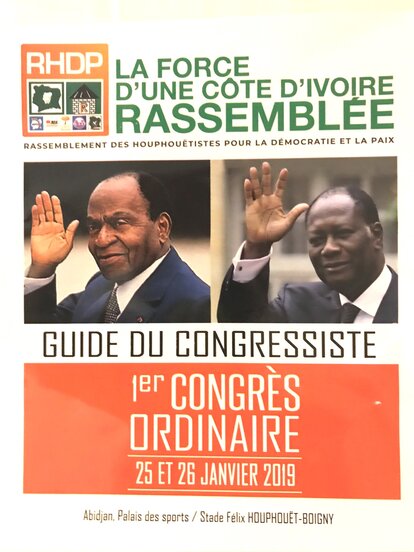 Die neue Partei unter Allassane Ouattara (rechts) sieht sich als Erbe des Landesvaters „Houphouët - Boigny“ (links).