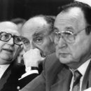Mischnick, Graf Lambsdorff und Genscher auf dem Bundesparteitag 1988