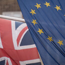 Die europäische und britische Flagge