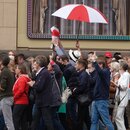 Demonstranten auf den Straßen von Minsk