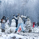 Klimaaktivisten im Winter im Dannenröder Forst