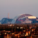 Die Glocke von Tschernobyl am Rande von Pripyat