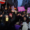 Demonstranten anlässlich des Internationalen Frauentag