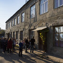 Refugee shelter of internally displaced persons in the eastern Ukrainian region of Kharkiv