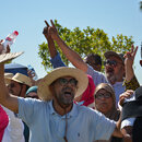 Demonstrators, including human rights activists and lawyers, protesting 