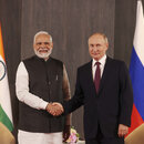 Der indische Premierminister Narendra Modi zusammen mit dem russischen Präsidenten Wladimir Putin 