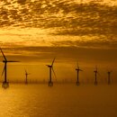 Windturbinen des Windparks Thorntonbank, eines Offshore-Windparks vor der belgischen Küste in der Nordsee
