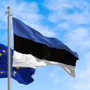 Estonian and European Flag 