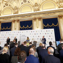 Die erste Schwarzmeer-Sicherheitskonferenz der Internationalen Krim-Plattform 2023, die am 13. April 2023 im Palast des Nationalen Militärkreises in Bukarest, Rumänien, stattfindet.