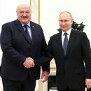 Der russische Präsident Wladimir Putin und der belarusische Präsident Alexander Lukaschenka zusammen im Kreml. 