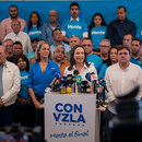 Die Oppositionsaktivistin Maria Corina Machado spricht während einer Pressekonferenz in Caracas, Venezuela