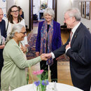 Trupti Mehta, Horst Köhler und Anne Brasseur in der Villa Hammerschmidt