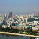 Blick über Stadt in Nordkorea
