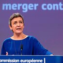 EU-Wettbewerbskommissarin Margrethe Vestager spricht über den geplanten Zusammenschluss von Alstom und Siemens