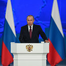 Wladimir Putin, russischer Präsident, hält eine Rede an die Nation.