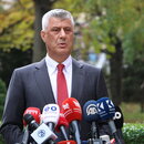 Hashim Thaci bei der Verkündung seines Rücktrittes
