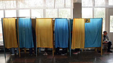 Wahlkabinen in Kiew