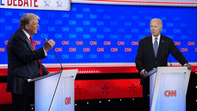The first TV duel on CNN in June 2024 between President Joe Biden and presidential candidate Donald Trump