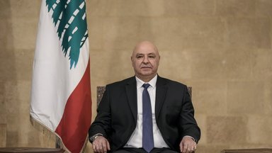 The newly elected Lebanese President Joseph Aoun sits in the presidential palace in Baabda.