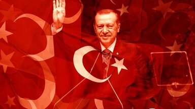 Erdogan and Turkish flag