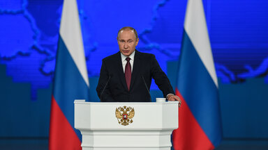 Wladimir Putin, russischer Präsident, hält eine Rede an die Nation.