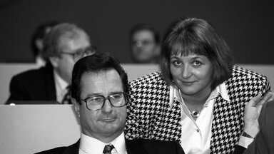 Klaus Kinkel und Sabine Leutheusser-Schnarrenberger 1994 in Gera.