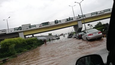 Flooded Road in Pakistan