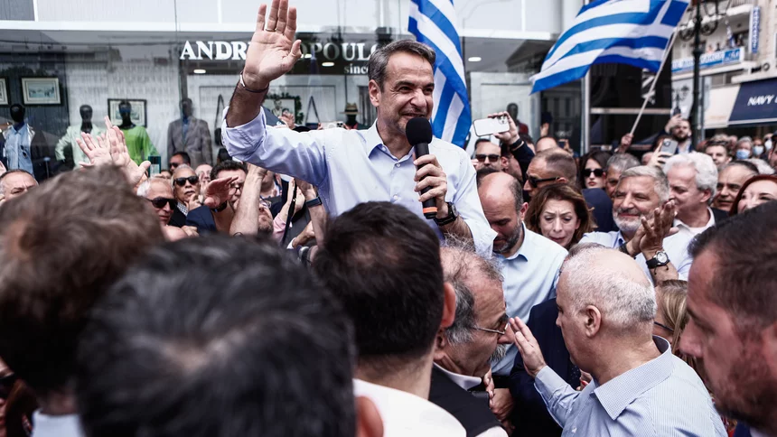 Besuch des griechischen Premierministers und Präsidenten der Nea Dimokratia, Kyriakos Mitsotakis, in Piräus. 